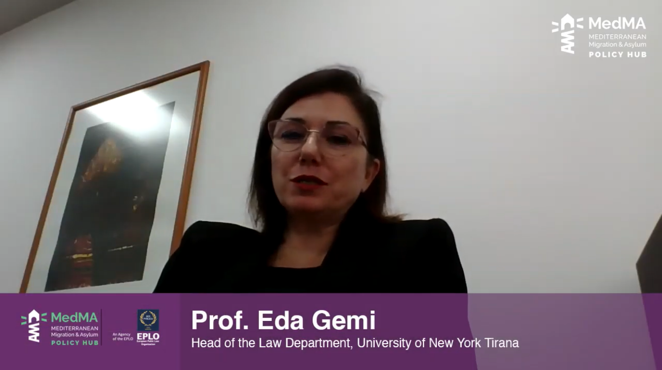 Screenshot from the webinar, showing speaker Eda Gemi